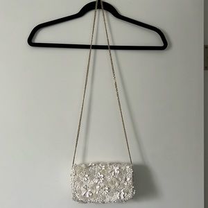 Beaded White Bag Clutch